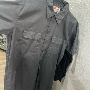 Dickies Men's Charcoal Button Down Shirt